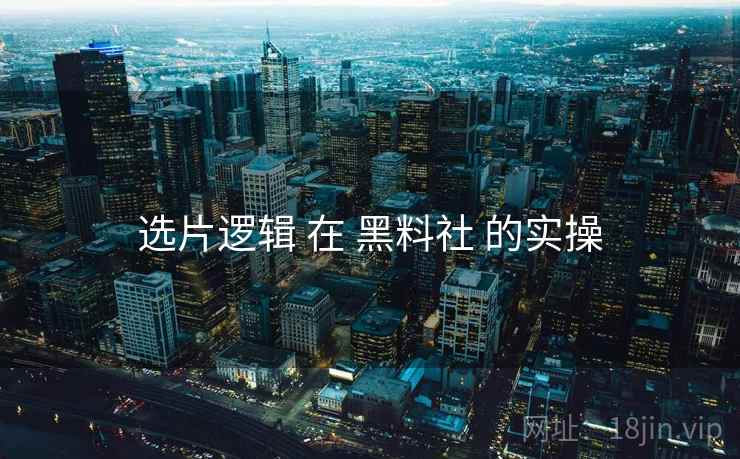 选片逻辑 在 黑料社 的实操
