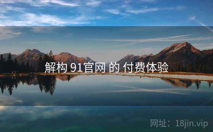 解构 91官网 的 付费体验