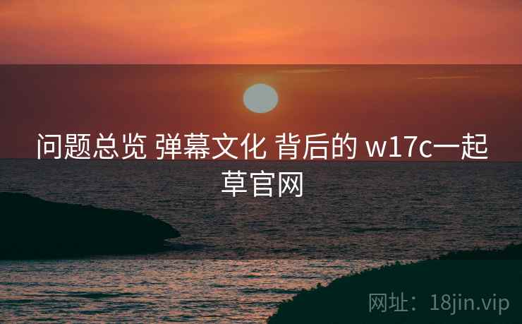 问题总览 弹幕文化 背后的 w17c一起草官网