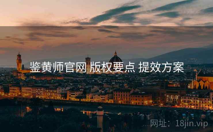 鉴黄师官网 版权要点 提效方案